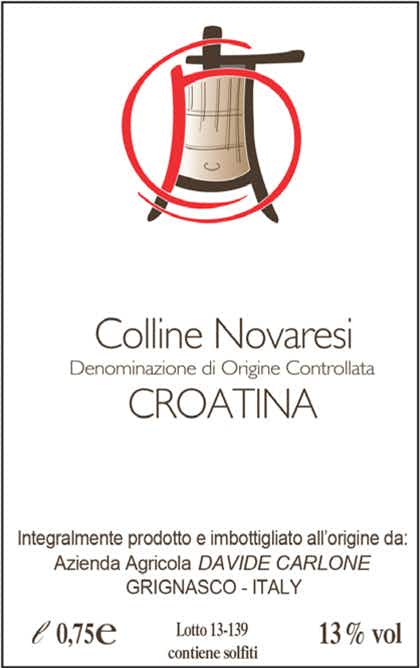 Colline Novaresi Croatina 2016