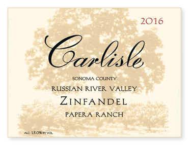 Carlisle Papera Ranch Zinfandel 2016 Bottle