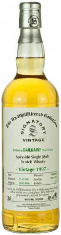 Signatory Vintage Scotch Whisky Co. Ltd. Un-Chillfiltered Collection Dailuaine Single Malt Scotch 1997