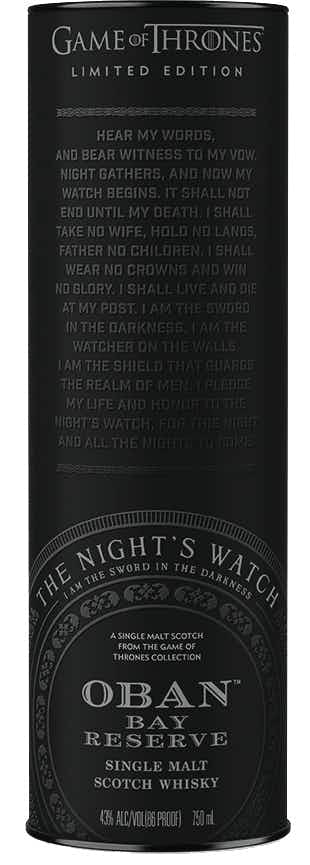 The Game of Thrones Whisky Collection Oban Bay Reserve The Night's Watch
