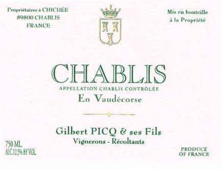 Gilbert Picq CHABLIS EN VAUDECORSE 2016