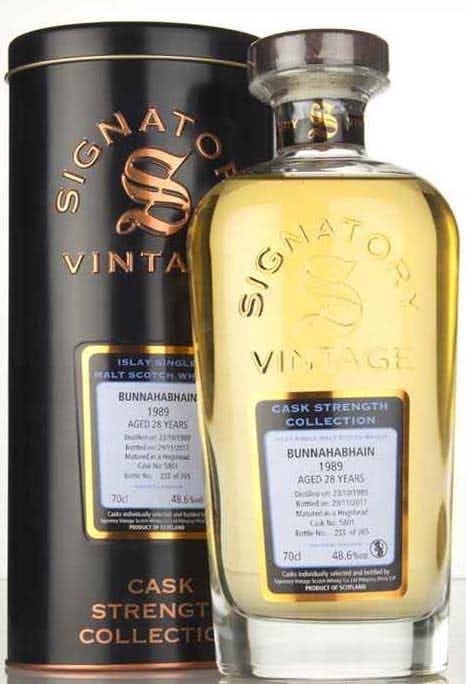 Bunnahabhain bottled by Signatory Cask Strength Collection Single Malt Scotch Whisky 1989