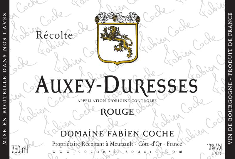 Domaine Fabien Coche Auxey Duresses Rouge 2015