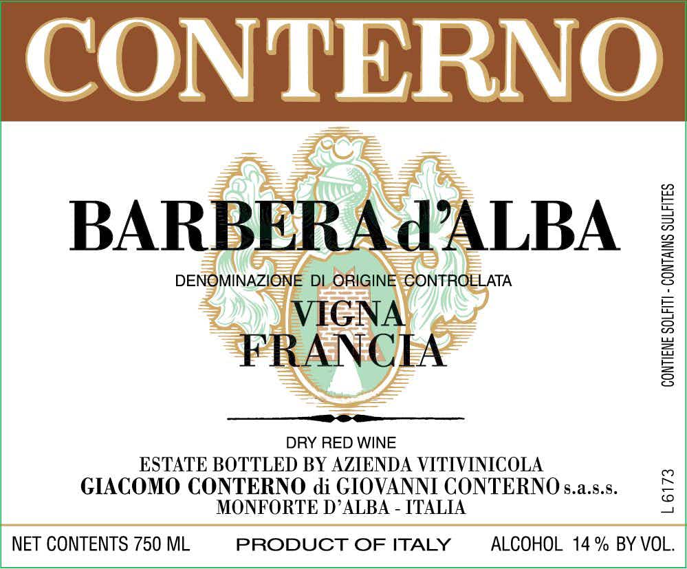 Giacomo Conterno Barbera d'Alba Vigna Francia 2016