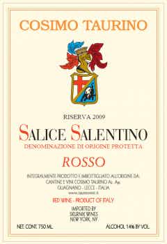 Cosimo Taurino Salice Salentino Riserva 2010