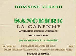 Domaine Fernand Girard Sancerre la Garenne 2017