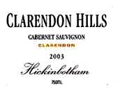 Clarendon Hills Hickinbotham Vineyard Cabernet Sauvignon 2003