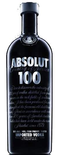 Absolut 100 Vodka Black Bottle