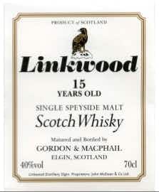 Linkwood bottled by Gordon & MacPhail Single Speyside Malt Scotch Whisky 15 year old