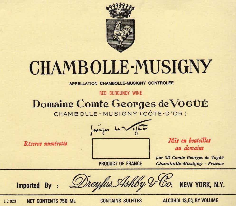 Domaine Comte Georges de Voguë Chambolle Musigny 2010