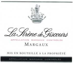 Chateau Giscours Margaux La Sirène de Giscours 2010 375ml