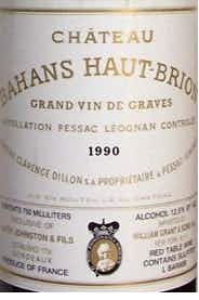 Château-Bahans-Haut-Brion Pessac Léognan 1980