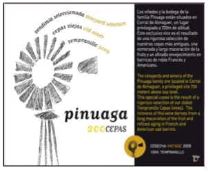 Pinuaga 200 Cepas Tempranillo 2012