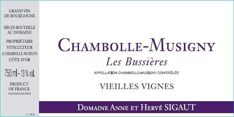 Domaine Anne & Herve Sigaut Chambolle Musigny Les Bussieres 2011