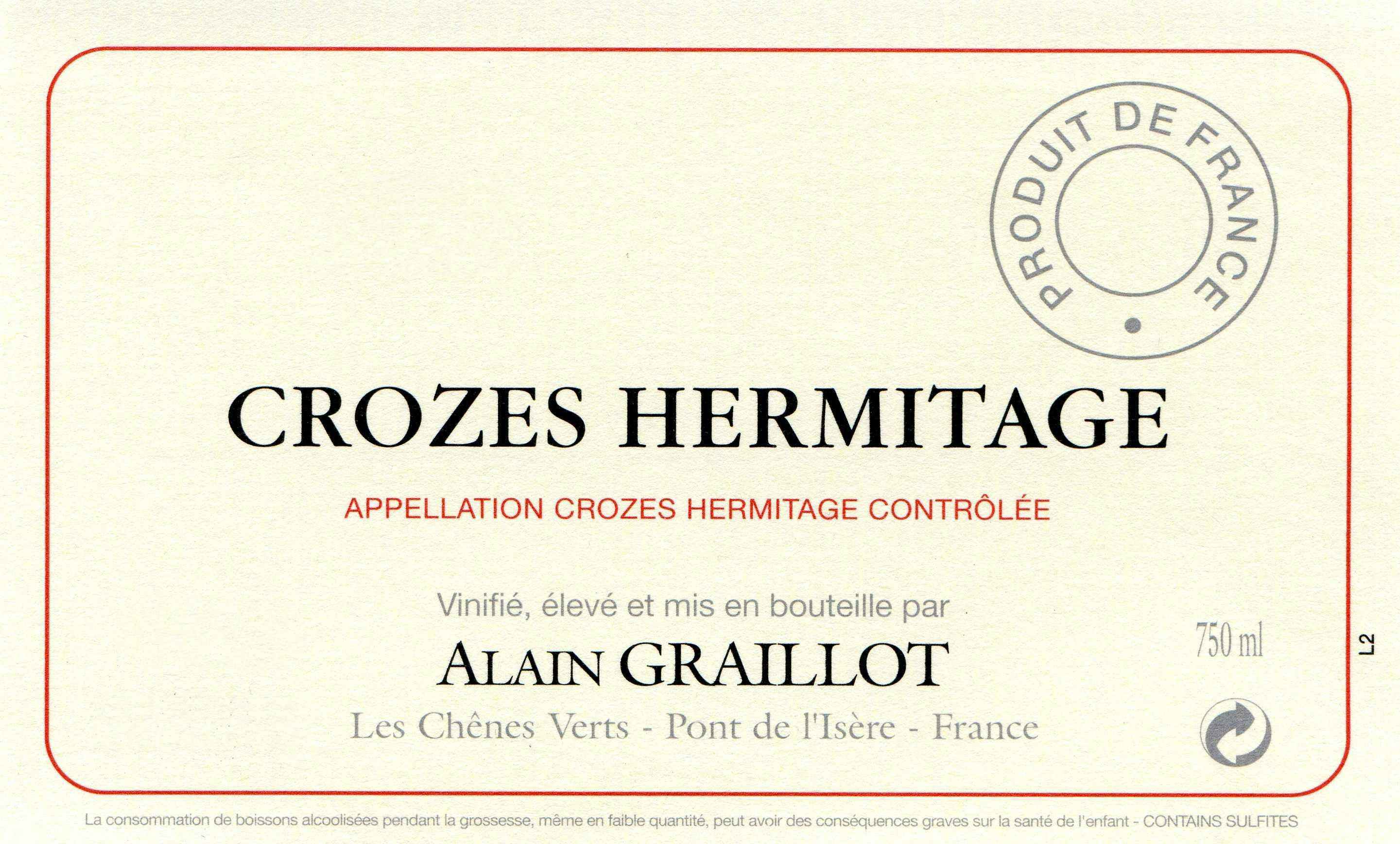 Domaine Alain Graillot Crozes Hermitage 2014