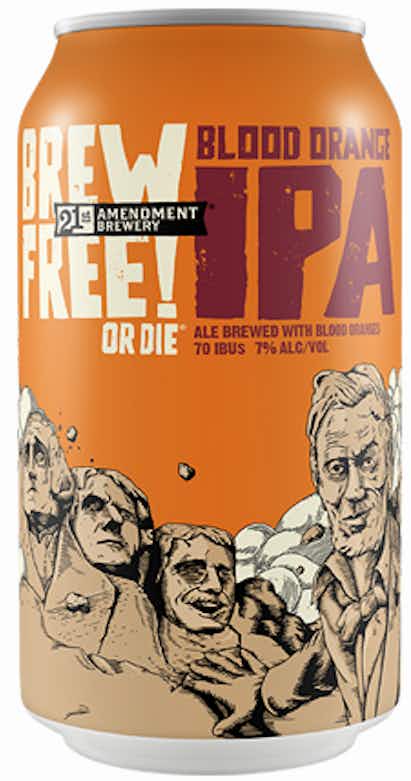 21st Amendment Brewery Brew Free! or Die Blood Orange IPA 6 pack 12oz