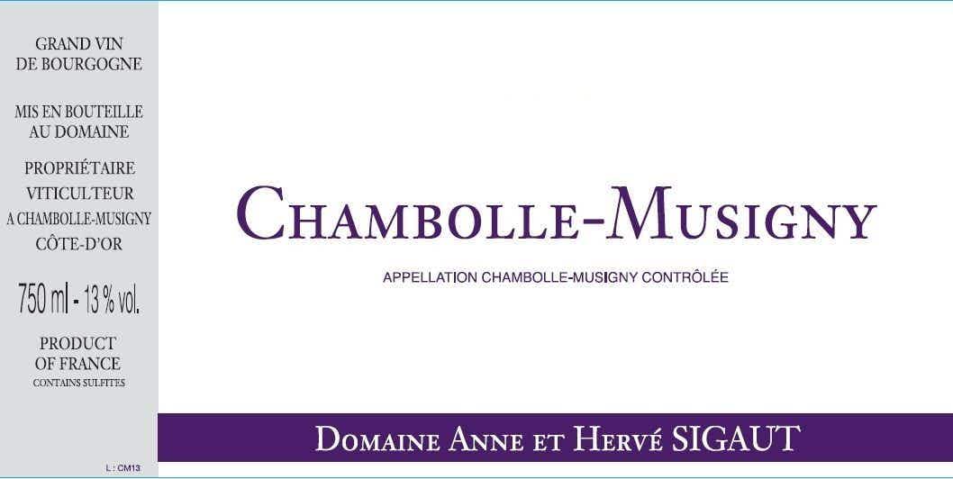 Domaine Anne & Herve Sigaut Chambolle Musigny 2015