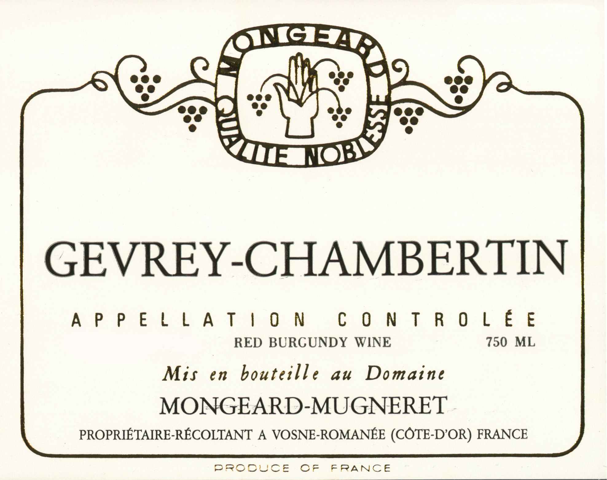 Domaine Mongeard Mugneret Gevrey Chambertin 2015
