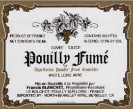 Francis Blanchet Pouilly Fume Cuvee Silice 2016