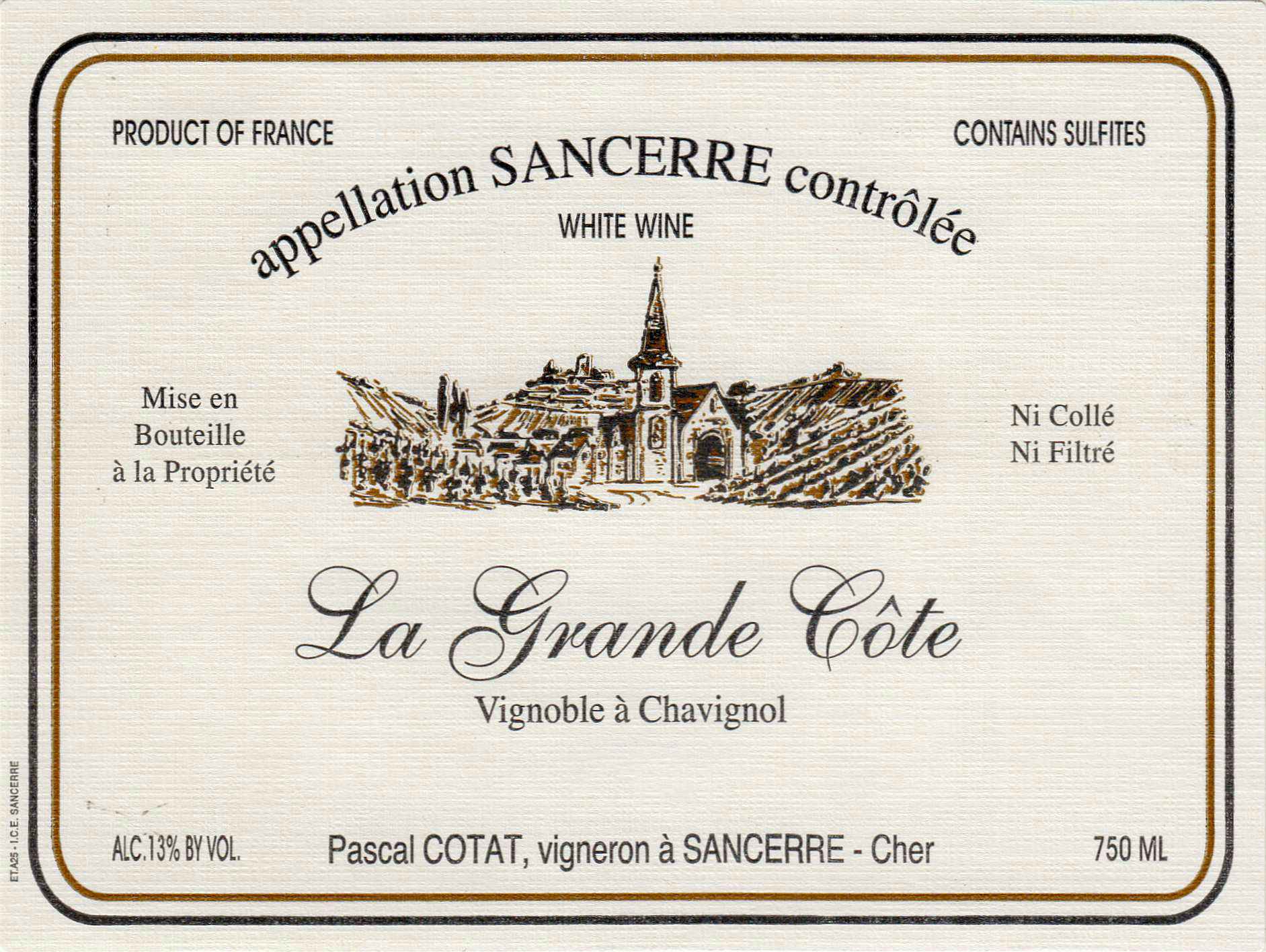 Pascal Cotat Sancerre La Grande Côte 2016