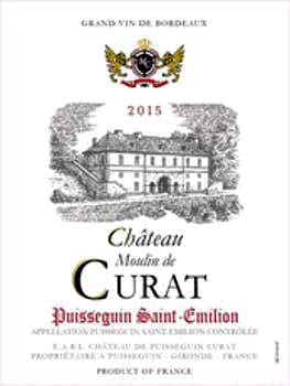 Chateau Moulin de Curat Puisseguin Saint Emilion 2015