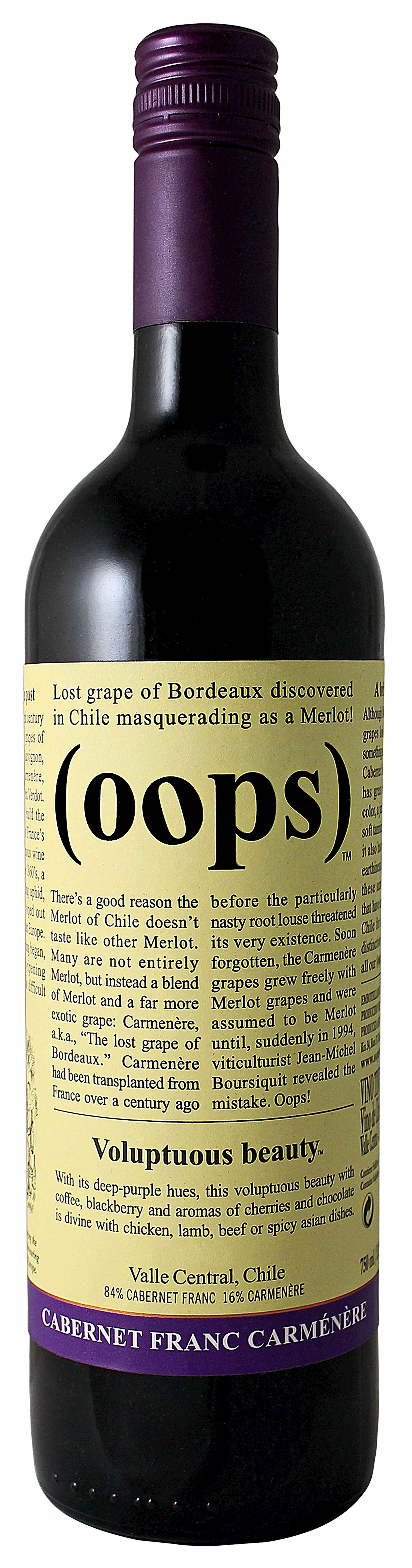 (oops) Voluptuous Beauty Cabernet Franc Carmenère 2016