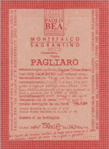 Paolo Bea Sagrantino di Montefalco Secco Pagliaro 2011