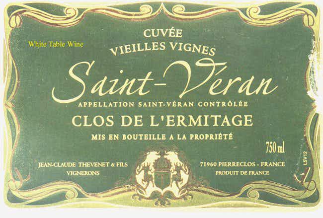 Domaine Jean Claude Thevenet JEAN CLAUDE THEVENET ST VERAN ERMITAGE 2015