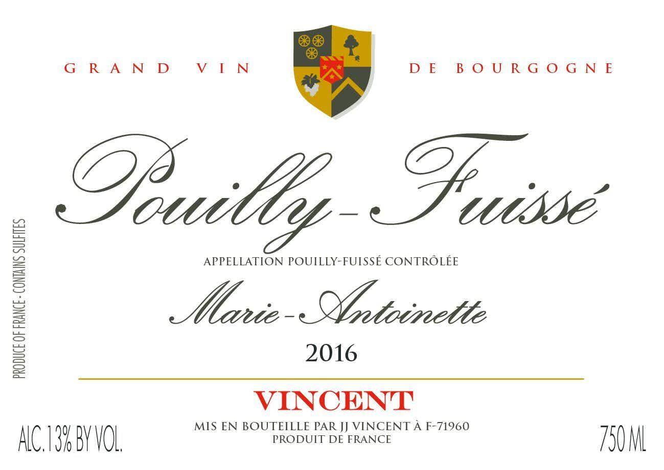 J.J. Vincent Pouilly Fuissé Marie Antoinette 2016