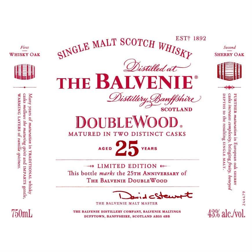 Balvenie DoubleWood Single Malt Scotch Whisky 25 year old