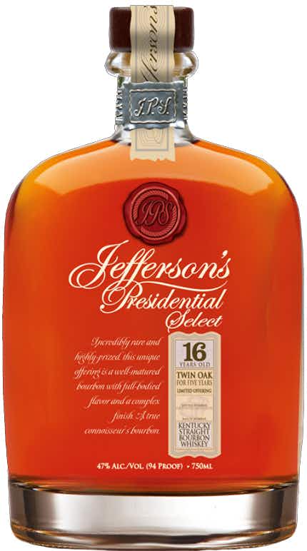 Jefferson's Presidential Select Bourbon 16 year old