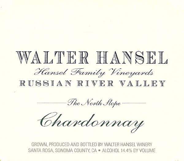 Walter Hansel The North Slope Chardonnay 2015