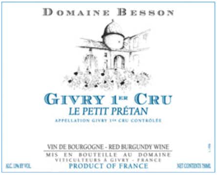 Domaine Besson Givry Le Petit Prétan 2016