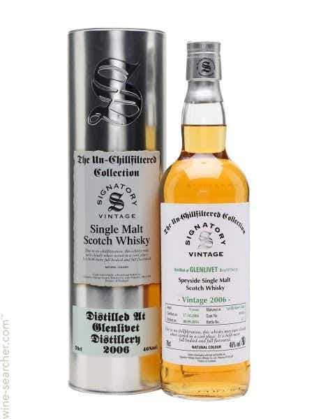 Glenlivet bottled by Signatory The Un-Chilledfiltered Collection Speyside Single Malt Scotch Whisky 2006 2006