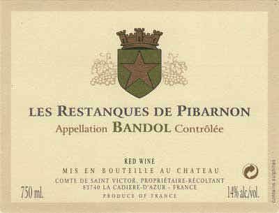 Chateau de Pibarnon Bandol Les Restanques de Pibarnon 2015