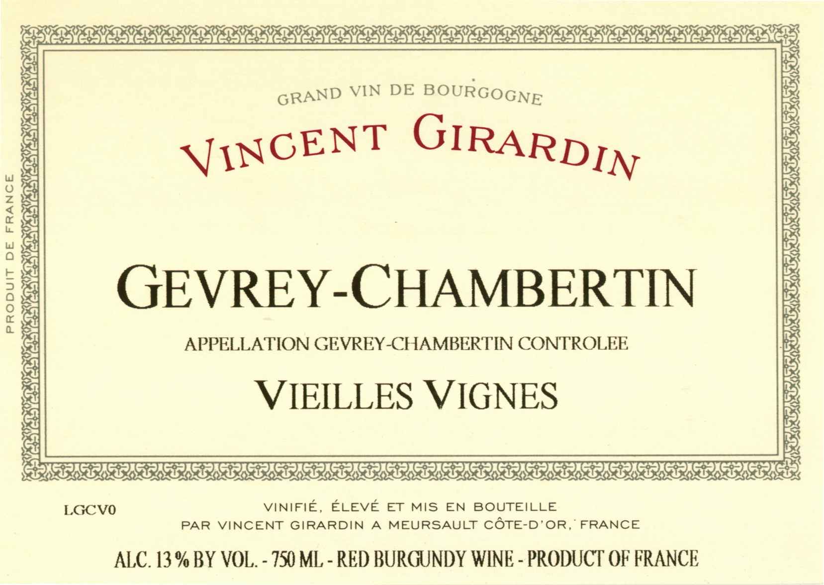 Vincent Girardin Gevrey Chambertin Vieilles Vignes 2005